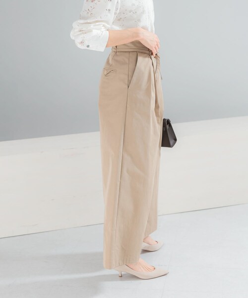 URBAN RESEARCH ROSSO（アーバンリサーチロッソ）の「コットンツイルベルテッドワイドパンツ（その他パンツ・レディース・BEIGE/BLUE・36/38）」の5枚目の写真