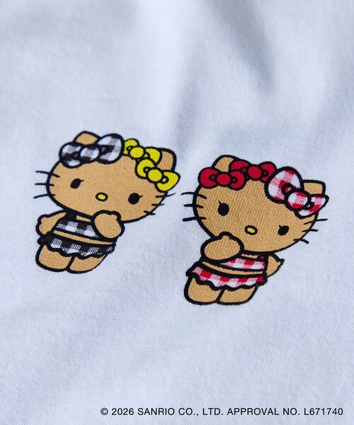 VIS(ビス)の「【HELLO KITTY×VIS】日焼けデザイン ハローキティビッグTシャツ(Tシャツ/カットソー・レディース・チャコール/ホワイト系・F)」の16枚目の写真