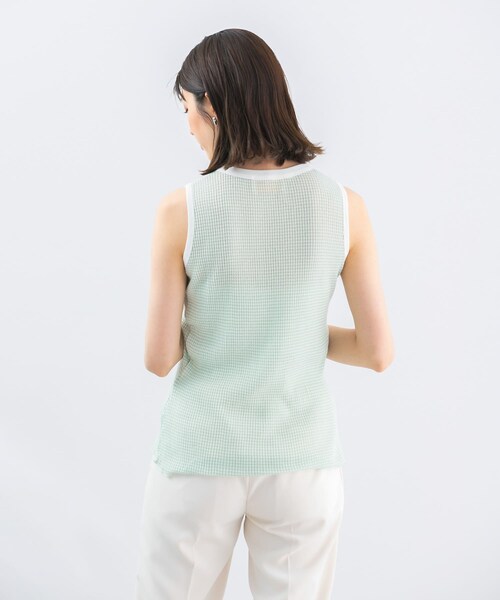 URBAN RESEARCH ROSSO（アーバンリサーチロッソ）の「CaRouseLamBRa　NO-SLEEVE PACK WHITE BORDER（タンクトップ・レディース・WHITEGREEN/WHITELATTE/WHITEGRAPE・OS）」の7枚目の写真
