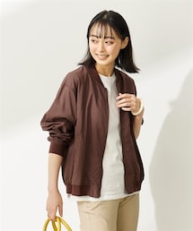 nissen | 大きいサイズ　綿１００％うすカル涼やかミリタリーブルゾン（薄手素材）(ジャケット/アウター)