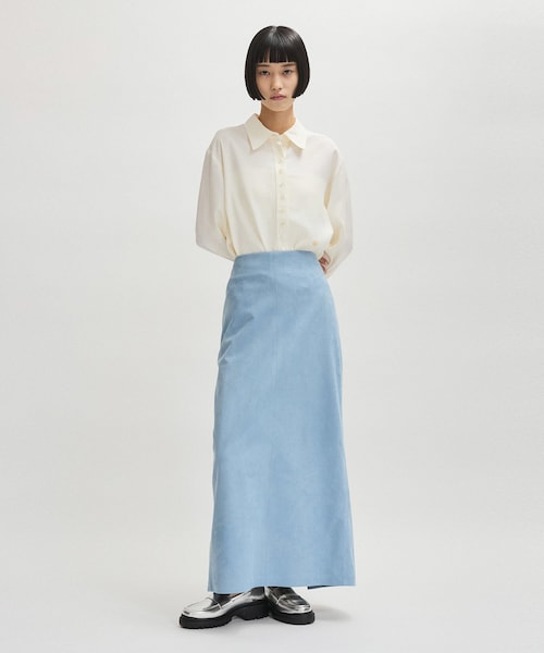 ADAM ET ROPE'(アダムエロペ)の「シンセティックスエードペンシルマキシスカート(スカート・レディース・ダークブラウン系/サックス/ブラック・36/38)」の9枚目の写真