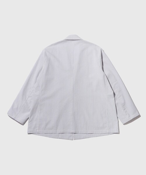 ADAM ET ROPE'(アダムエロペ)の「【Pelemele/ペールメール】COVERALL JACKET SEERSUCKER(テーラードジャケット・メンズ・サックス・L/M)」の11枚目の写真