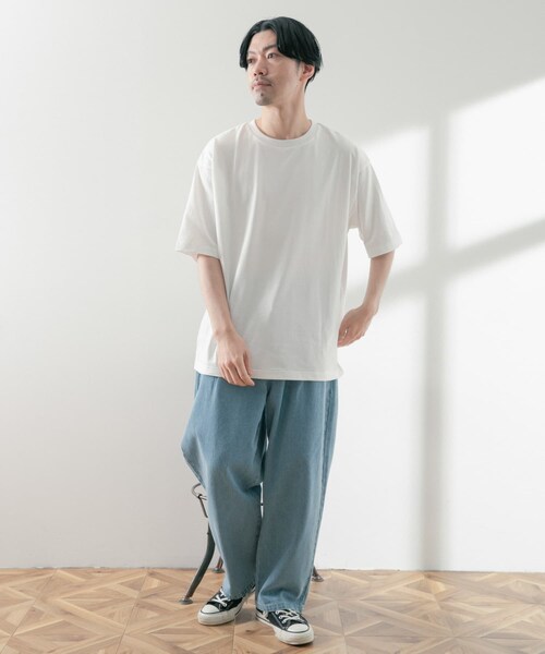 ITEMS URBANRESEARCH(アイテムズ アーバンリサーチ)の「USAコットン オーバーサイズTシャツ(Tシャツ/カットソー・メンズ・GRN/OFF/BLK/BLU/YEL・M/L)」の9枚目の写真