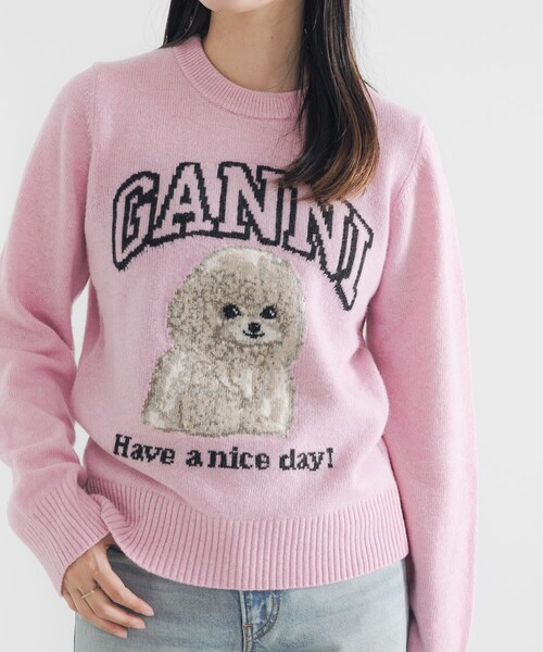 URBAN RESEARCH(アーバンリサーチ)の「GANNI Graphic Wool Mix Poodle(ニット/セーター・レディース・Chalk Pink・S)」の3枚目の写真