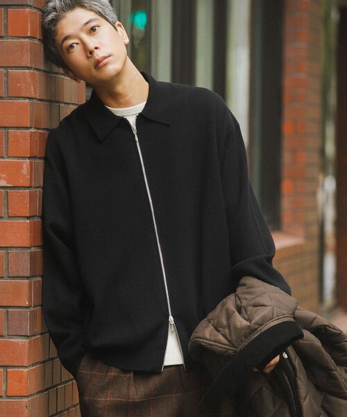 URBAN RESEARCH（アーバンリサーチ）の「綿カシミヤZIPカーディガン（カーディガン/ボレロ・メンズ・ICE GRAY/NAVY/BLACK・M/L）」の8枚目の写真