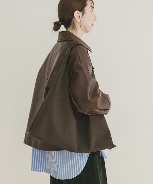 ITEMS URBANRESEARCH（アイテムズ アーバンリサーチ）の「フェイクレザーZIPUPブルゾン（その他アウター・レディース・BLK/BRN・Free）」の21枚目の写真