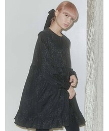 merry jenny | flowerジャガードミニワンピース(ワンピース)