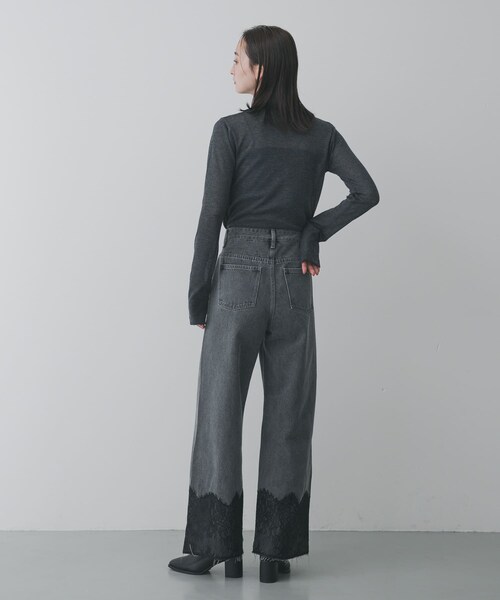 SENSE OF PLACE by URBAN RESEARCH（センスオブプレイスバイアーバンリサーチ）の「レースドッキングデニムパンツ（デニムパンツ・レディース・L.INDIGO/GRAY/L.BLUE・S/M）」の9枚目の写真