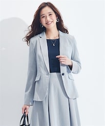 7days Life Styling | 【レディーススーツ】セットアップ対応テーラードジャケット（上下別売・吸汗速乾ストレッチコードレーンシリーズ）(テーラードジャケット)