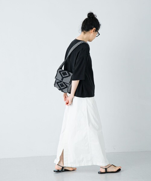 かぐれ（カグレ）の「『2サイズ展開』コットンストレートスカート（スカート・レディース・OFF/BLACK・0/1）」の7枚目の写真