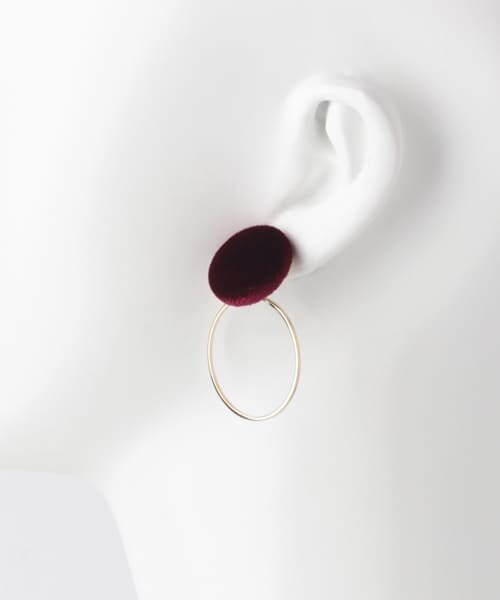 URBAN RESEARCH Sonny Label（アーバンリサーチサニーレーベル）の「ベロアサークルピアス（ピアス（両耳用）・レディース・ネイビー/ボルドー・one/One）」の6枚目の写真