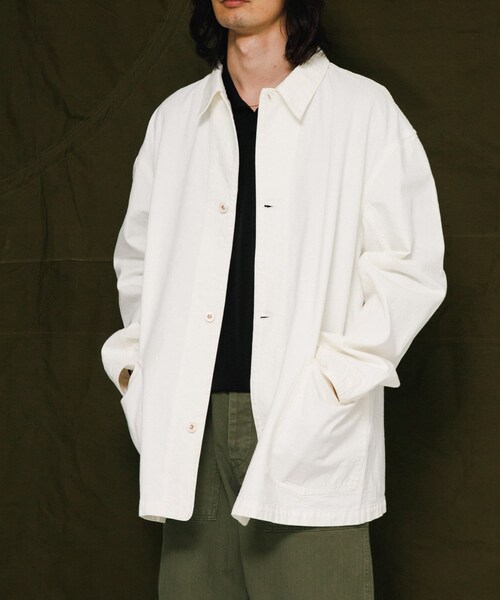 URBAN RESEARCH（アーバンリサーチ）の「HERILL　Nepdenim coveralljacket（カバーオール・メンズ・VT Worn/White・2/3）」の10枚目の写真