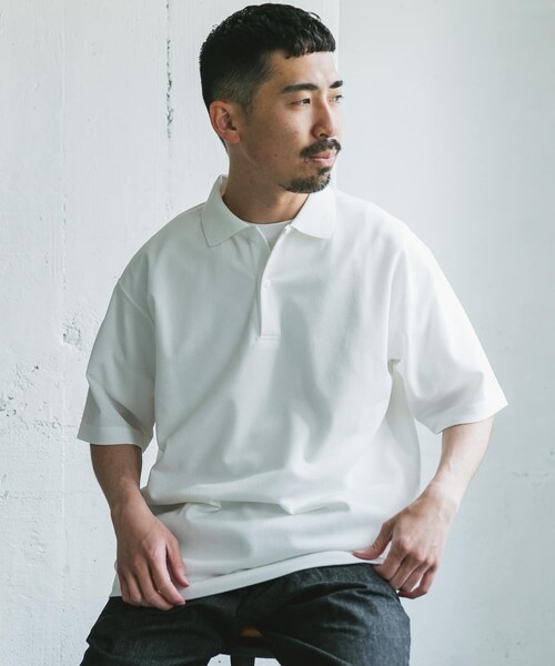 URBAN RESEARCH DOORS（アーバンリサーチドアーズ）の「『XLサイズ/WEB限定』『吸水速乾/接触冷感/イージーケア』クイックドライ 鹿の子 ポロシャツ（ポロシャツ・メンズ・BLUE GRAY/WHITE/BLACK・M/L/XL）」の17枚目の写真