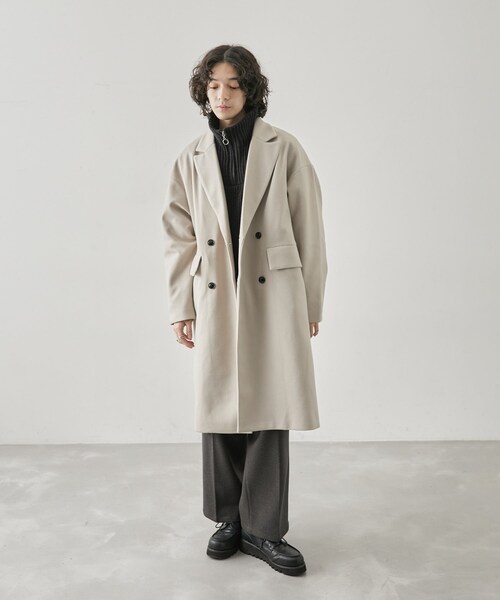 JUNRED(ジュンレッド)の「ダブルチェスターコート(チェスターコート・メンズ・ベージュ系/ダークブラウン/ブラック・L/LL/M)」の19枚目の写真