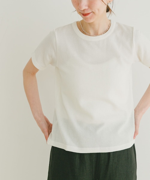 ITEMS URBANRESEARCH（アイテムズ アーバンリサーチ）の「チビテレコTシャツ（Tシャツ/カットソー・レディース・GRN/WHT/CHA・FREE）」の5枚目の写真