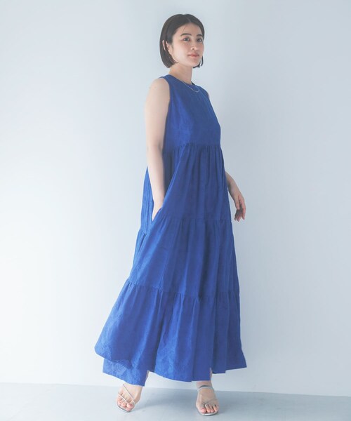 URBAN RESEARCH ROSSO（アーバンリサーチロッソ）の「インドコットン バックシャンワンピース（ワンピース・レディース・BLACK/BLUE・Free）」の20枚目の写真
