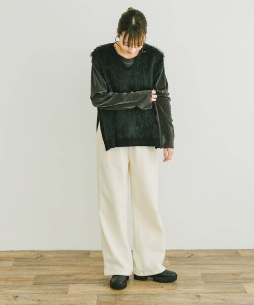 ITEMS URBANRESEARCH（アイテムズ アーバンリサーチ）の「フロントシャギーベスト（ベスト・レディース・L.BEG/BLK/BEG・FREE）」の10枚目の写真