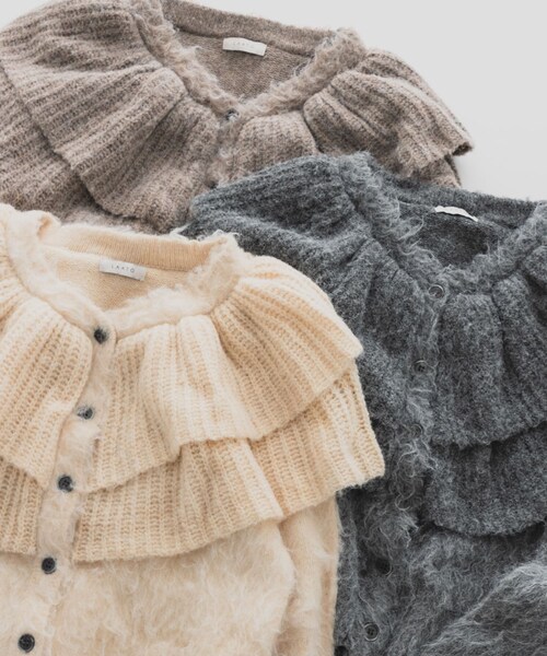 LAATO（ラート）の「frill frill knit cardigan（ニット/セーター・レディース・ラテ/シャドウ/モス/ハニー・FREE/Free）」の8枚目の写真