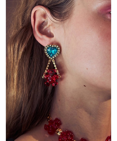 PAMEO POSE（パメオポーズ）の「Beads Bear Toy Pierce（ピアス（両耳用）・レディース・ブラック/レッド・F）」の11枚目の写真