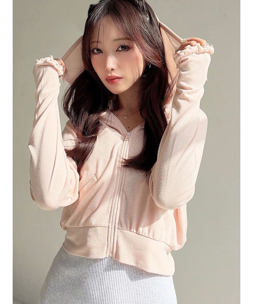 RESEXXY（リゼクシー）の「【UVカット】ベーシックパーカー（パーカー・レディース・ホワイト/ブラック/ピンク/ブルー・F）」の20枚目の写真