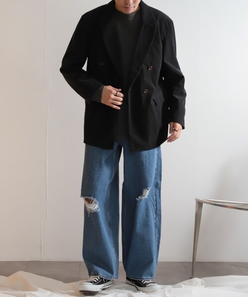 SENSE OF PLACE by URBAN RESEARCH（センスオブプレイスバイアーバンリサーチ）の「『セットアップ対応』 コーデュロイダブルルーズジャケット（テーラードジャケット・メンズ・BROWN/BLACK/L.KHAKI・M/L）」の10枚目の写真