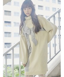 merry jenny | プレゼントリボンタートルニットワンピース(ワンピース)