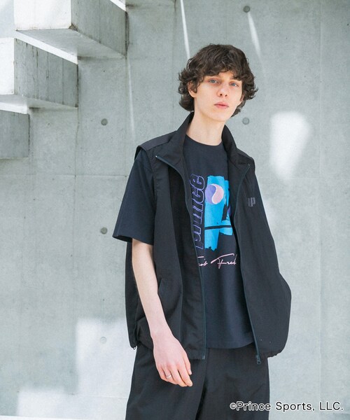 SENSE OF PLACE by URBAN RESEARCH（センスオブプレイスバイアーバンリサーチ）の「『別注』prince　トラックベスト（テーラードジャケット・メンズ・GRG×BEG/BLK×CHA・M/L）」の5枚目の写真