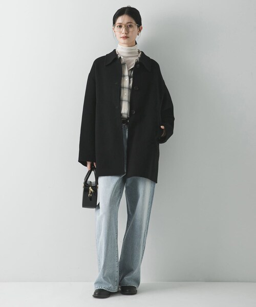 URBAN RESEARCH（アーバンリサーチ）の「スーパー140ステンカラーリバーミドルコート（ステンカラーコート・レディース・BRICK/NAVY/BLACK・FREE）」の10枚目の写真