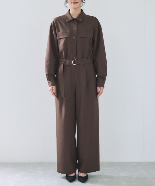 VIS（ビス）の「ポケットディテールジャンプスーツ（つなぎ/オールインワン・レディース・ブラック/ダークブラウン・F）」の13枚目の写真