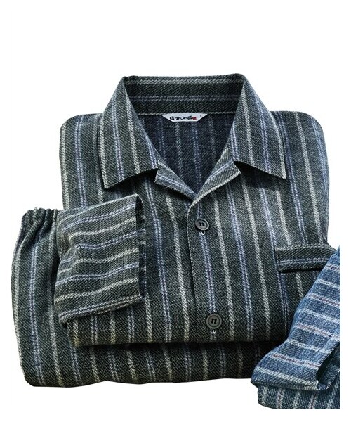 【シニアファッション】日本製柔コットンカルゼ無撚糸起毛パジャマ