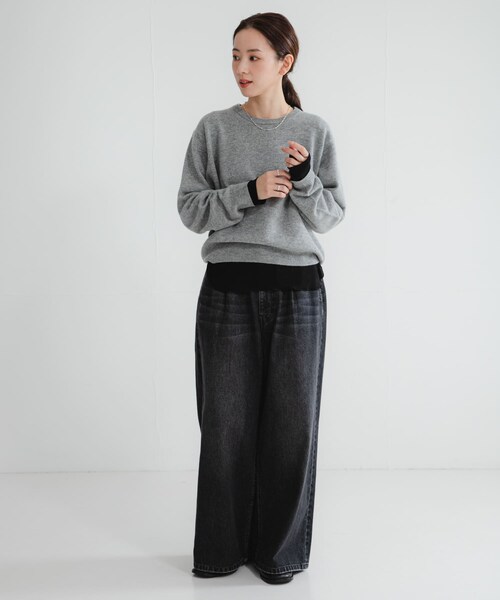 URBAN RESEARCH（アーバンリサーチ）の「強撚シアーカットソー（Tシャツ/カットソー・レディース・WHITE/BLACK/CHERRY RED/BROWN・FREE）」の20枚目の写真