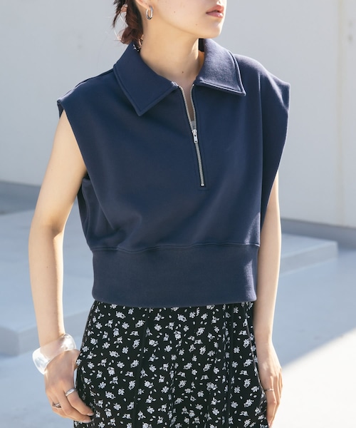 KBF（ケイビーエフ）の「ショルダータックZIPスウェット（スウェット・レディース・NAVY/TOP GRAY/BROWN・one）」の3枚目の写真