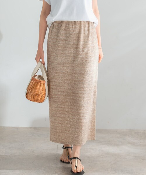 URBAN RESEARCH ROSSO（アーバンリサーチロッソ）の「ランダムパイルスリットスカート（スカート・レディース・MIX BLUE/MIX BEIGE/NAVY・FREE）」の9枚目の写真