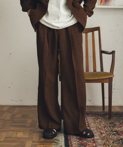 SENSE OF PLACE by URBAN RESEARCH（センスオブプレイスバイアーバンリサーチ）の「ライトツイードイージーワイドスラックス（その他パンツ・メンズ・BLACK/BROWN・M/L）」の15枚目の写真