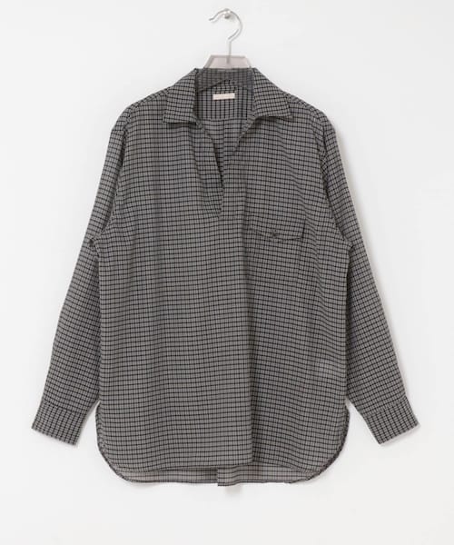 URBAN RESEARCH(アーバンリサーチ)の「ULTERIOR WOOL CHECK SKIPPER SHIRTS(シャツ/ブラウス・メンズ・BLACK GREY/GREEN GREY・4/5)」の1枚目の写真