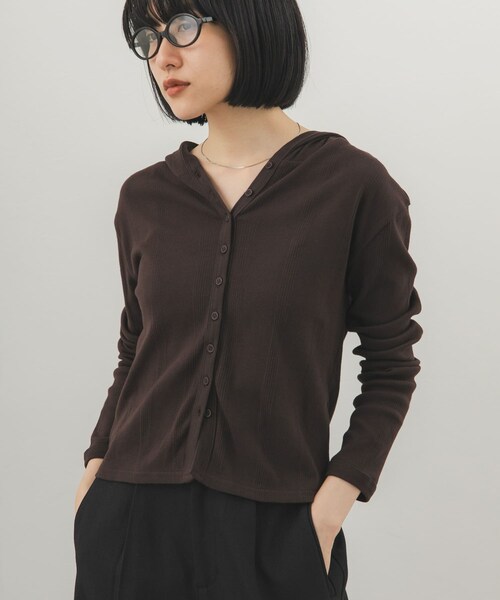 KBF（ケイビーエフ）の「ランダムRIBフーディー（パーカー・レディース・OFF/BROWN/RED・One）」の2枚目の写真
