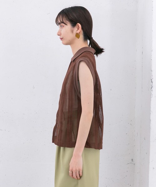 KBF（ケイビーエフ）の「レースノースリーブポロシャツ（ポロシャツ・レディース・L.BLUE/IVORY/BROWN・one）」の22枚目の写真