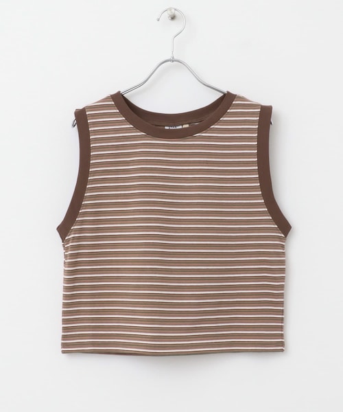 URBAN RESEARCH DOORS（アーバンリサーチドアーズ）の「BORDER BUSTIER（タンクトップ・レディース・GREY MULTI/BROWNMULTI/別注RED・M）」の4枚目の写真