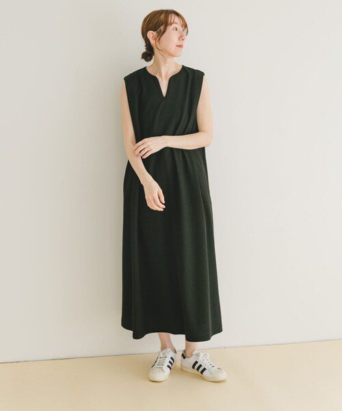 ITEMS URBANRESEARCH（アイテムズ アーバンリサーチ）の「カットミラノノースリワンピース（ワンピース・レディース・K/BRN/OFF/BLK・FREE）」の14枚目の写真