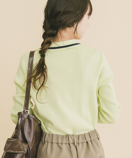 ITEMS URBANRESEARCH（アイテムズ アーバンリサーチ）の「配色ポロニット（ニット/セーター・レディース・GRY/NVY/MELON・Free）」の16枚目の写真