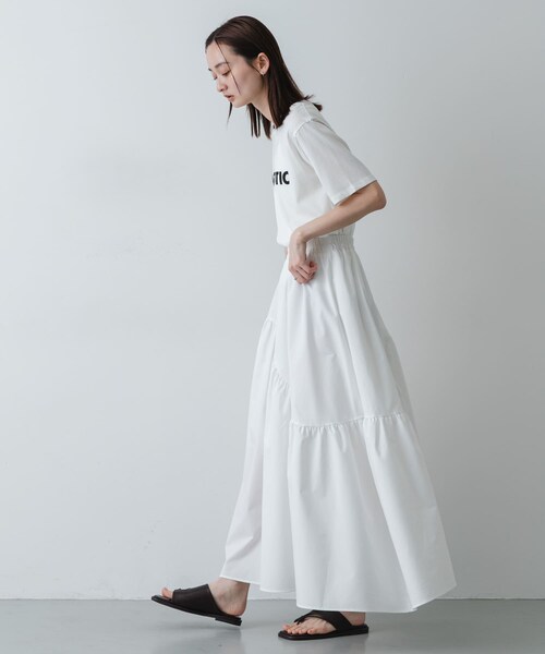 SENSE OF PLACE by URBAN RESEARCH(センスオブプレイスバイアーバンリサーチ)の「アシメキリカエギャザースカート(スカート・レディース・OFF WHITE/BLACK/BEIGE・One)」の9枚目の写真