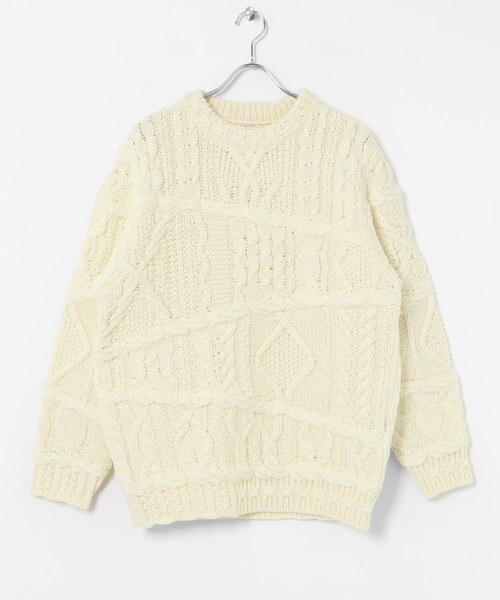 THE GOODLAND MARKET（ザグッドランドマーケット）の「米富繊維　CRAZY ARAN PULLOVER-3（ニット/セーター・メンズ・63NAVY/10WHITE・L）」の4枚目の写真