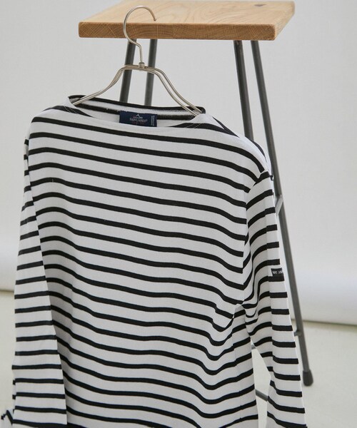 ADAM ET ROPE'（アダムエロペ）の「【公式サイト限定】【SAINT JAMES（セントジェームス）】ウェッソンボーダー（Tシャツ/カットソー・レディース・ブラック/ブルー系/ピンク系・3/4）」の4枚目の写真