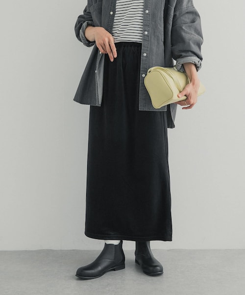 URBAN RESEARCH DOORS（アーバンリサーチドアーズ）の「ベロアストレートスカート（スカート・レディース・BLACK/OFF・Free）」の21枚目の写真