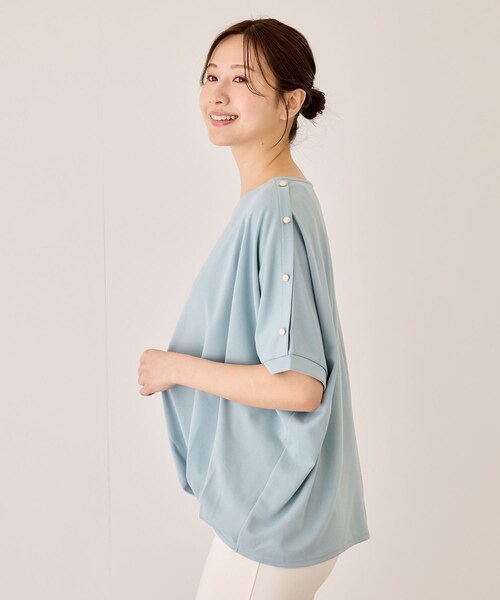 Jayro（ジャイロ）の「金釦裾タックプルオーバー（Tシャツ/カットソー・レディース・ブラック/ホワイト/グリーン/ブルー・M）」の20枚目の写真