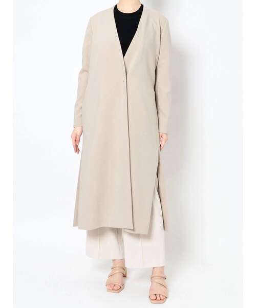 LAGUNAMOON（ラグナムーン）の「フレアヨークノーカラーコート（その他アウター・レディース・アイスブルー/ブラウン/ベージュ/モカ・S/M）」の5枚目の写真