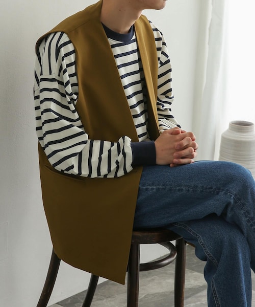 SENSE OF PLACE by URBAN RESEARCH(センスオブプレイスバイアーバンリサーチ)の「ダブルテーラードベスト(ベスト・メンズ・BLACK/GREEN/L.KHAKI/BLUE/OLIVE・M/L)」の2枚目の写真