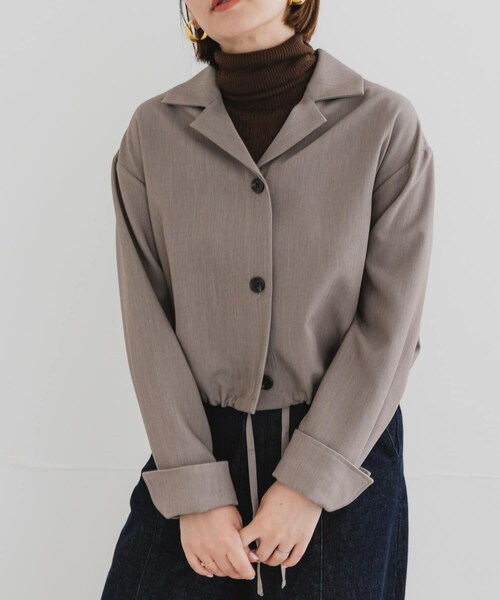 URBAN RESEARCH ROSSO（アーバンリサーチロッソ）の「F by ROSSO　オープンカラーシャツジャケット（テーラードジャケット・レディース・MOCHA/GRAY・FREE）」の17枚目の写真