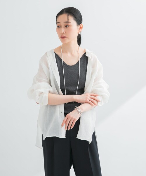 URBAN RESEARCH（アーバンリサーチ）の「『別注』Miller×URBAN RESEARCH　Prib Cami tank（キャミソール・レディース・IVORY/NVY BORDER/CHARCOAL・FREE）」の12枚目の写真