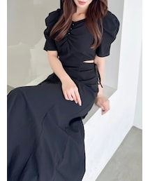 dazzlin | ウエストカットアウトパイピングワンピース(ワンピース)